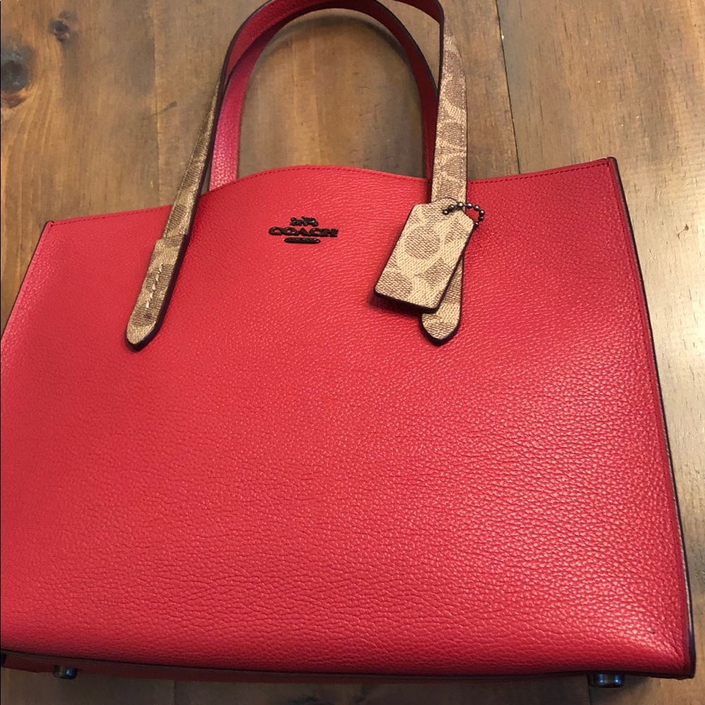 NWT Coach logo Charlie Carryall in leather